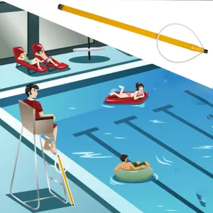 Anti-Electric Shock Rescue Tube，Lifesaving polePool Safety Hook Pole for Drowning Swimmers, Telescoping Emergency Rescue Pole for Pools Lakes, Fiberglass Life Saving Rod/Pool Accessories(6.5