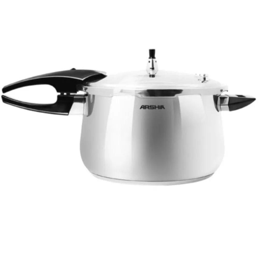 Arshia  Pressure Cooker with Glass Lid and Steamer 22cm  Stainless Steel, Non stick, Advance safety Protection.