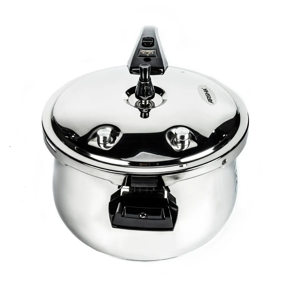 Arshia  Pressure Cooker with Glass Lid and Steamer 22cm  Stainless Steel, Non stick, Advance safety Protection.