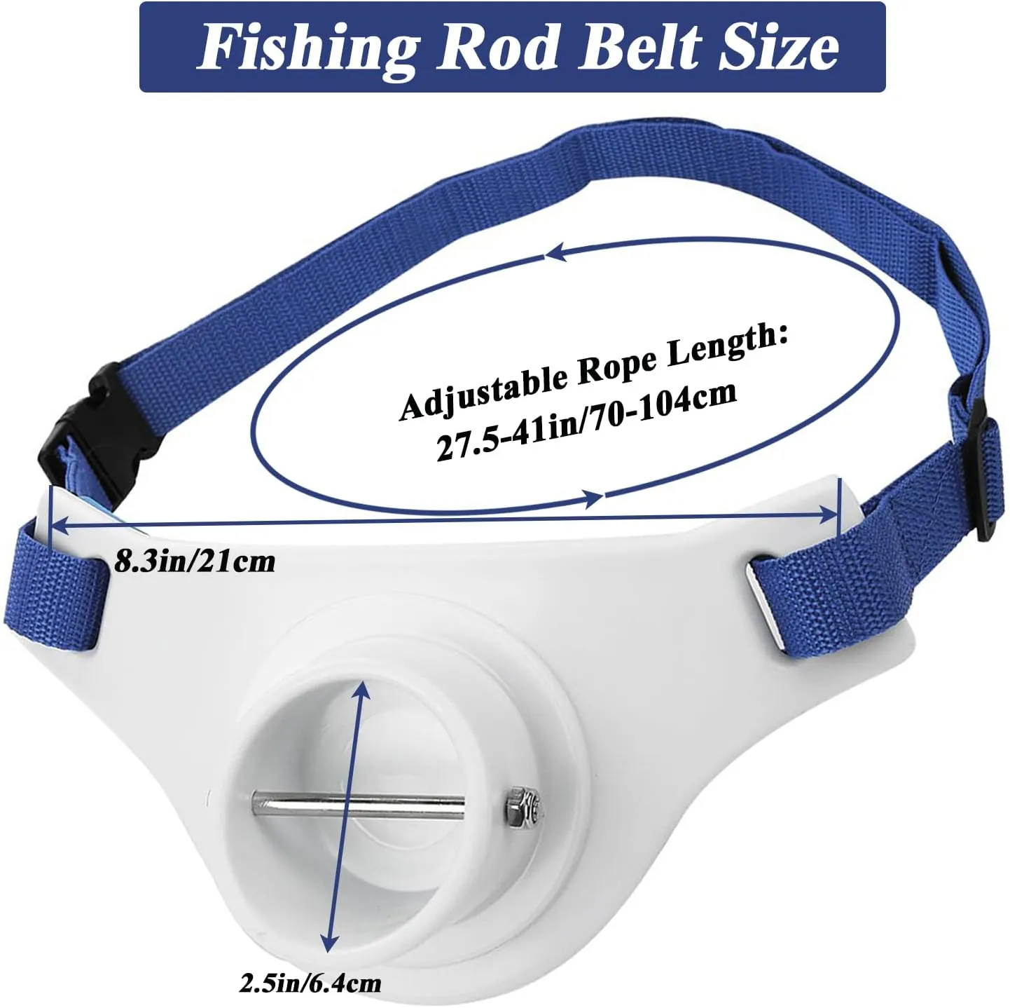 ASOCEA Fishing Fighting Waist Belt 2.5 Inch Inner Dia Offshore Tackle Boat Fishing Rod Holder