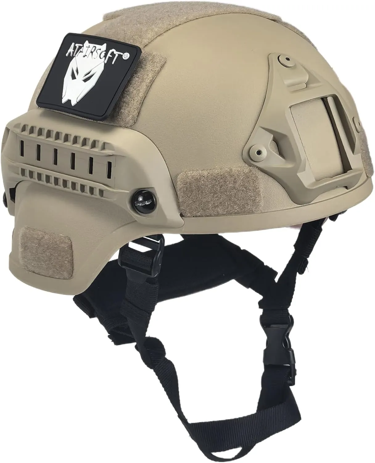 ATAIRSOFT Tactical Airsoft Paintball MICH 2000 Helmet with Side Rail & NVG Mount DE