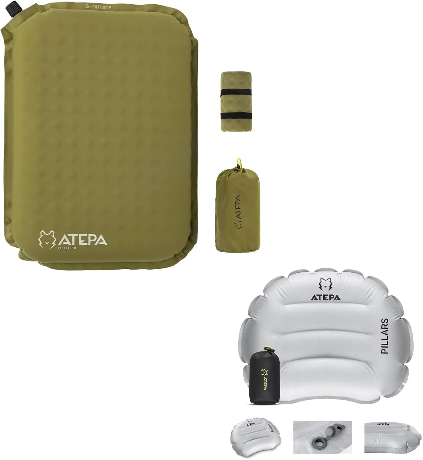 ATEPA Inflatable Seat Cushion, Ultralight Stadium Seat Pad, Self-Inflating Pillow for Stadium Airplane Travel