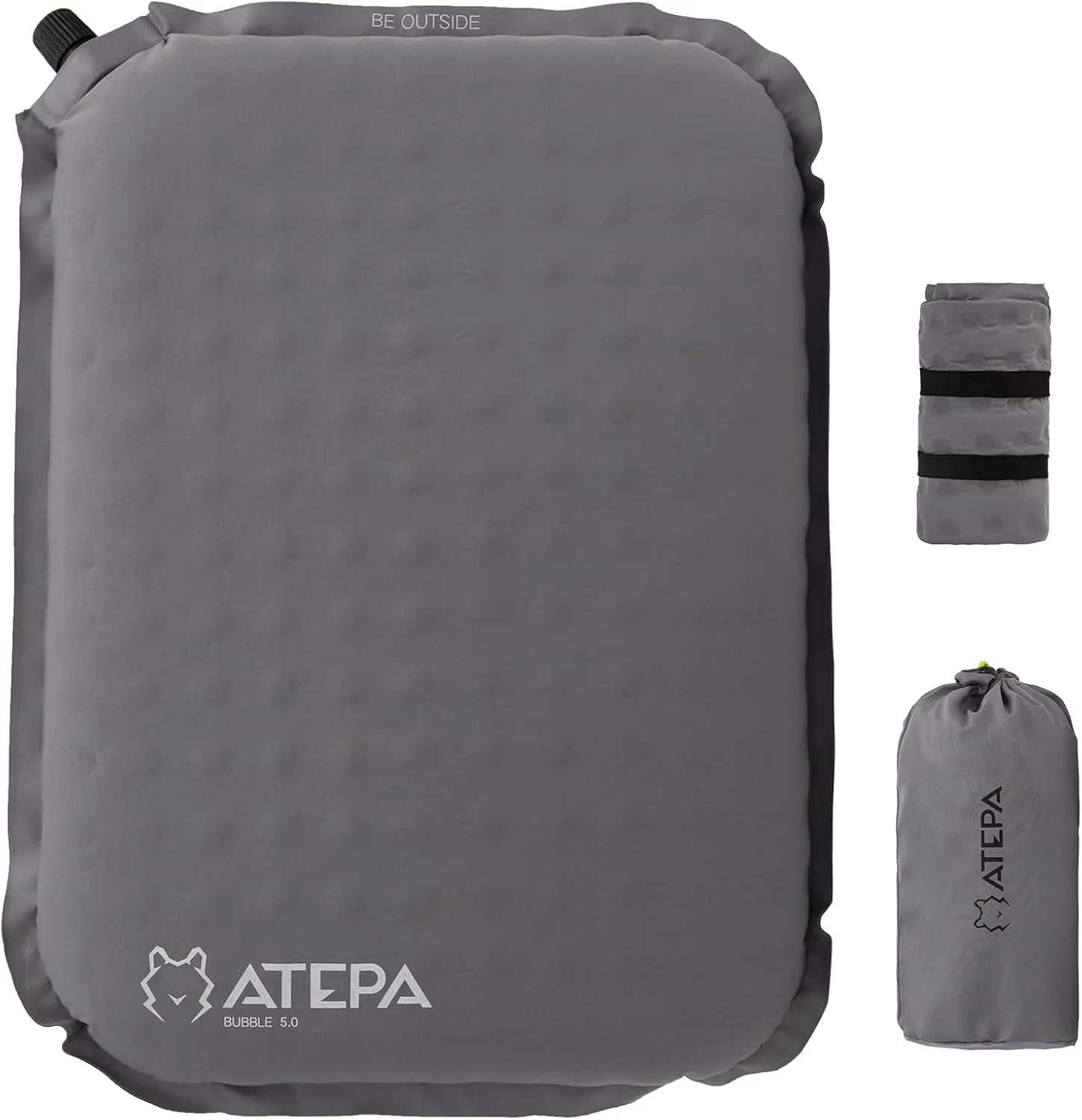 ATEPA Inflatable Stadium Seat Cushion, Self-Inflating Memory Foam Stadium Seats Camping Accessories Chair Pad for Outdoor Airplane Travel Bleacher Patio Backpacking