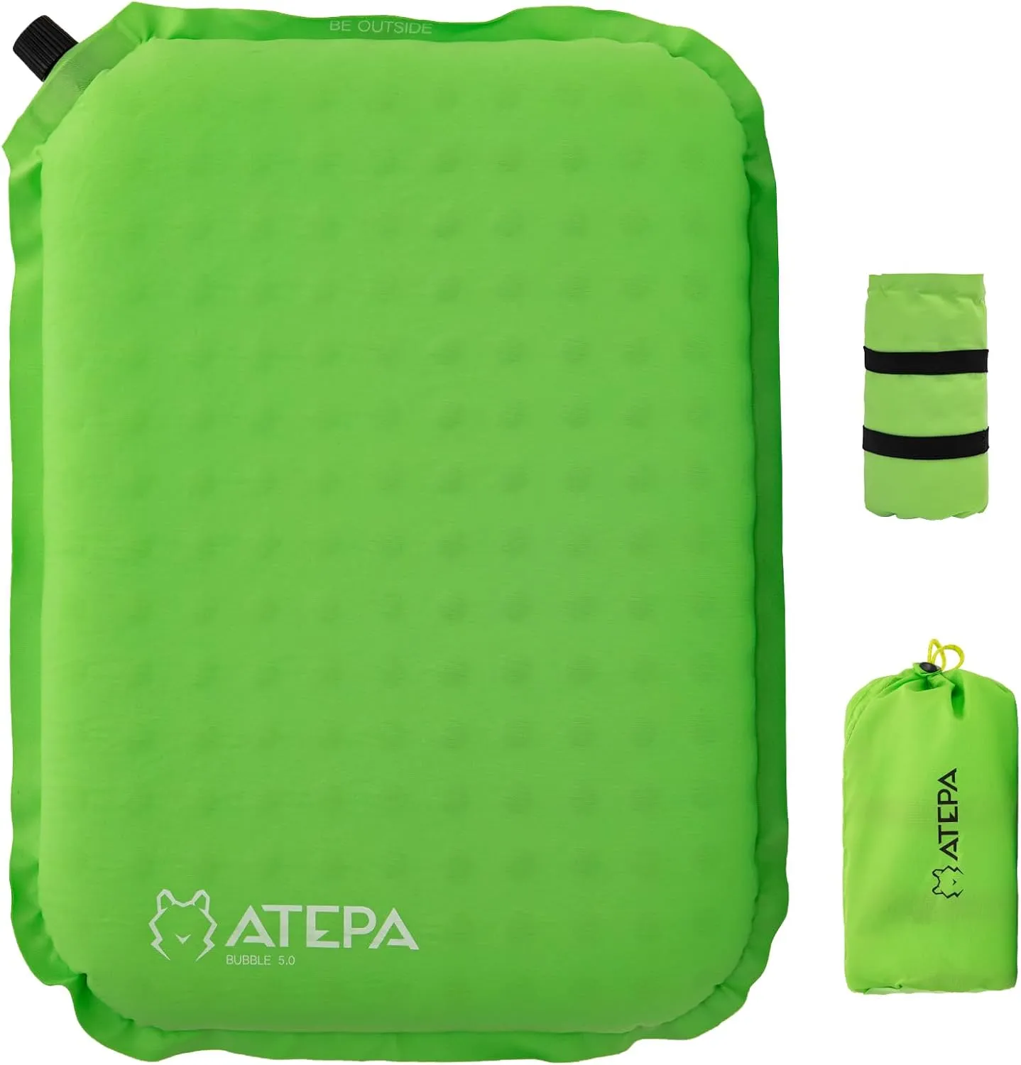 ATEPA Inflatable Stadium Seat Cushion, Self-Inflating Memory Foam Stadium Seats Camping Accessories Chair Pad for Outdoor Airplane Travel Bleacher Patio Backpacking