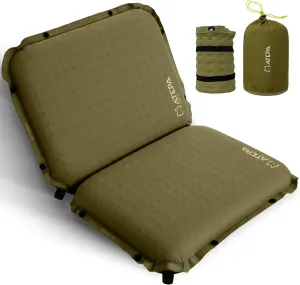 ATEPA Inflatable Stadium Seat Cushion, Self-Inflating Memory Foam Stadium Seats Camping Accessories Chair Pad for Outdoor Airplane Travel Bleacher Patio Backpacking