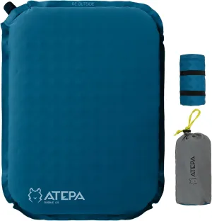 ATEPA Inflatable Stadium Seat Cushion, Self-Inflating Memory Foam Stadium Seats Camping Accessories Chair Pad for Outdoor Airplane Travel Bleacher Patio Backpacking