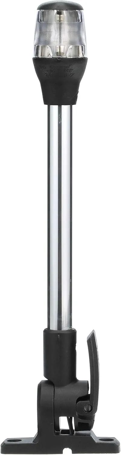 Attwood 7201-P-7 Incandescent Fold Down Anchor/Masthead Navigation Light, Black Base, 12-Inch