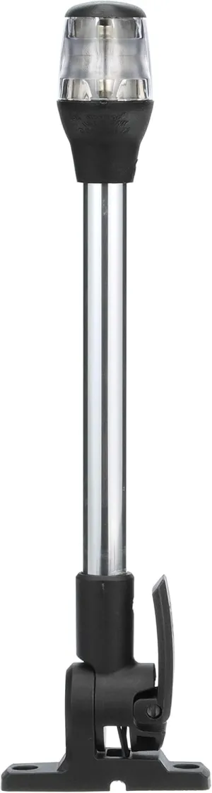 Attwood 7201-P-7 Incandescent Fold Down Anchor/Masthead Navigation Light, Black Base, 12-Inch