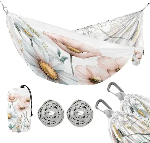 ATTX Beautiful Wildflowers Camping Hammock - Lightweight & Portable Hammocks, Heavy Duty 330lbs Capacity for Indoor, Hiking, Backpacking, Travel, Backyard, Beach#63