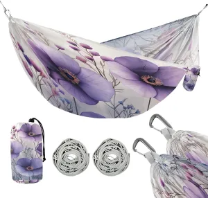ATTX Spring Flowers Camping Hammock - Lightweight & Portable Hammocks, Heavy Duty 330lbs Capacity for Indoor, Hiking, Backpacking, Travel, Backyard, Beach#487