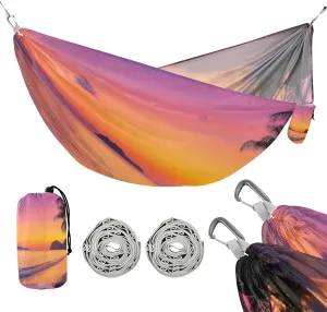 ATTX Tropical Beach Camping Hammock - Lightweight & Portable Hammocks, Heavy Duty 330lbs Capacity for Indoor, Hiking, Backpacking, Travel, Backyard, Beach#57