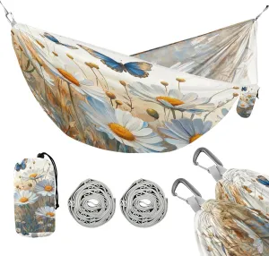ATTX Watercolor Meadow Daisies Camping Hammock - Lightweight & Portable Hammocks, Heavy Duty 330lbs Capacity for Indoor, Hiking, Backpacking, Travel, Backyard, Beach#413