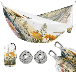 ATTX Wildflowers Butterfly Camping Hammock - Lightweight & Portable Hammocks, Heavy Duty 330lbs Capacity for Indoor, Hiking, Backpacking, Travel, Backyard, Beach#194