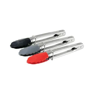Avanti Mini Tongs with Silicone Tip - 3 Pack / Ideal for Camping & Outdoor Trips