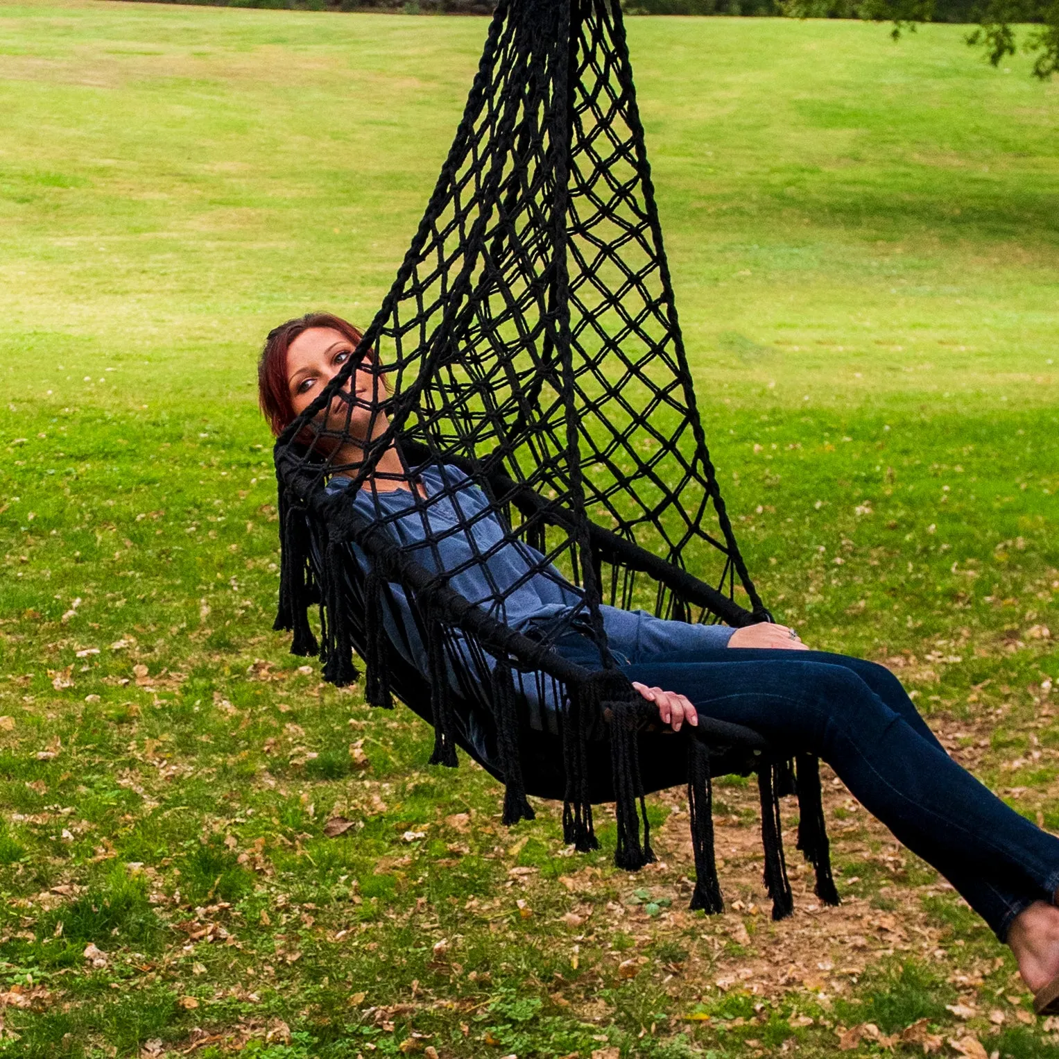 Avocado Macrame Hammock Chair