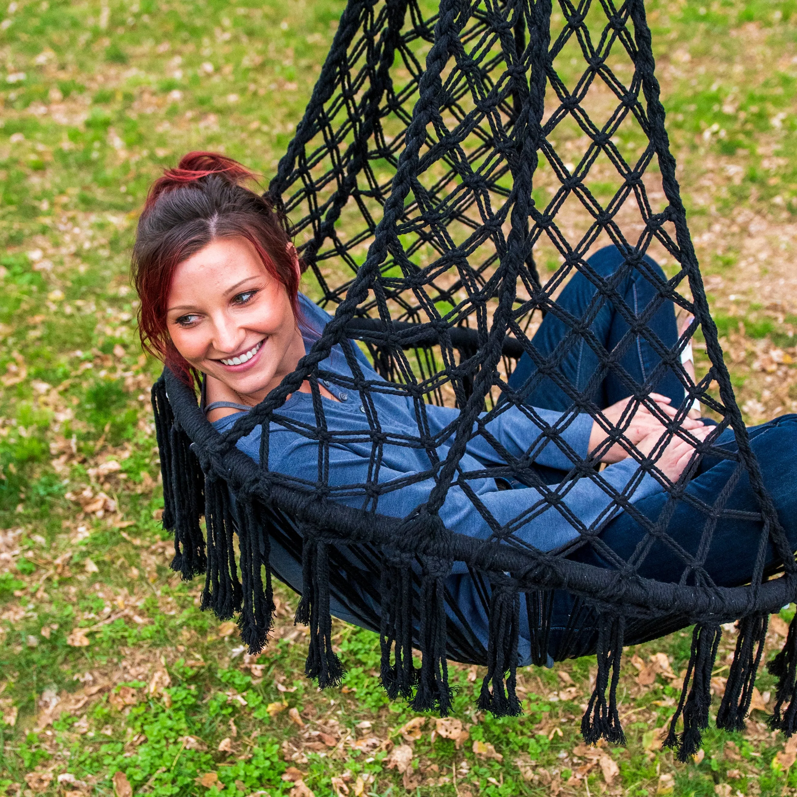 Avocado Macrame Hammock Chair