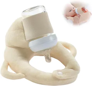 Baby Bottle Holder,Self Feeding Support Pad for Hands Free Bottle Feeding,Drying Rack Bottle (Beige)