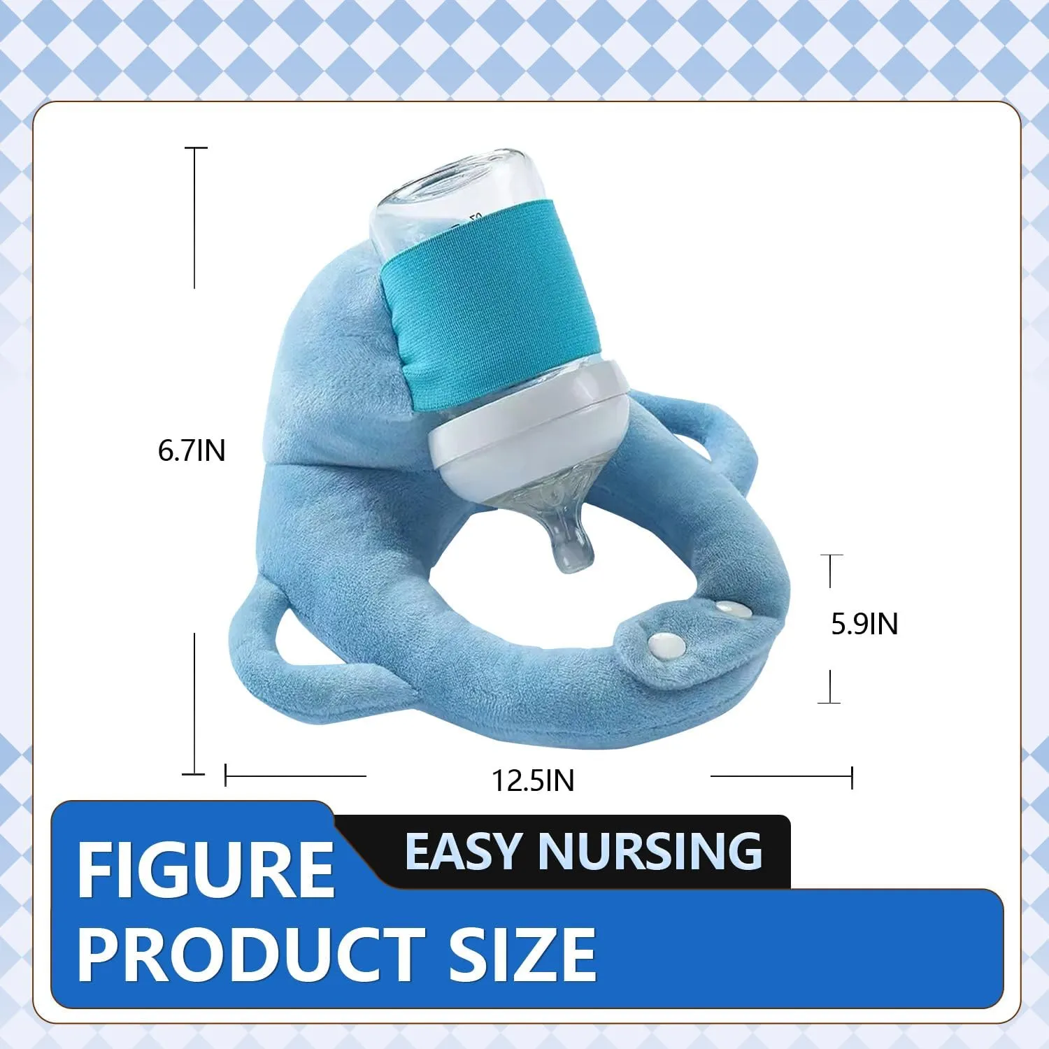 Baby Bottle Holder,Self Feeding Support Pad for Hands Free Bottle Feeding,Drying Rack Bottle (Blue2)
