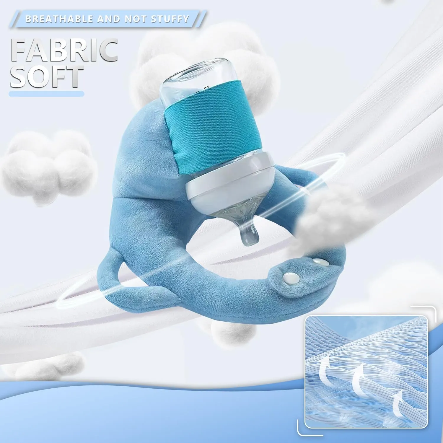 Baby Bottle Holder,Self Feeding Support Pad for Hands Free Bottle Feeding,Drying Rack Bottle (Blue2)