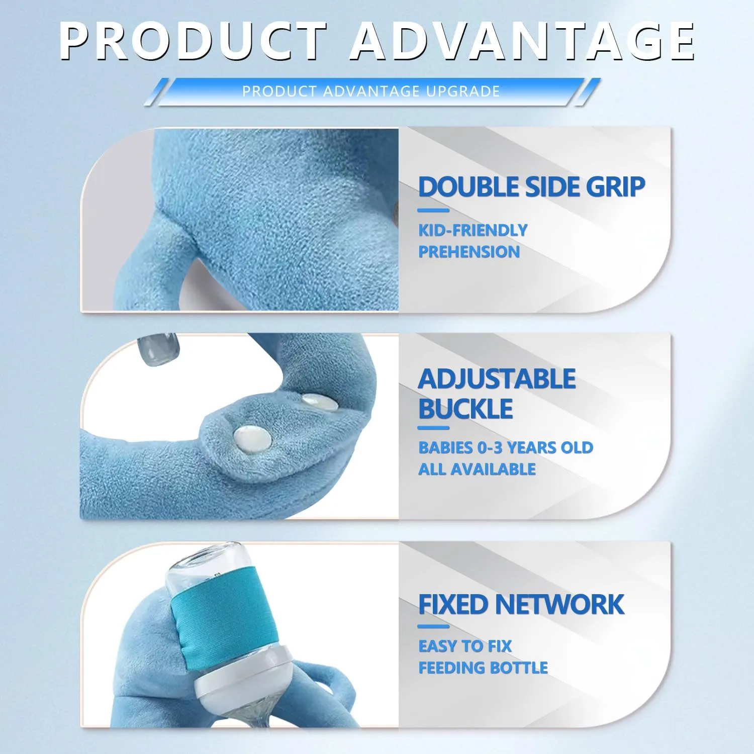 Baby Bottle Holder,Self Feeding Support Pad for Hands Free Bottle Feeding,Drying Rack Bottle (Blue2)
