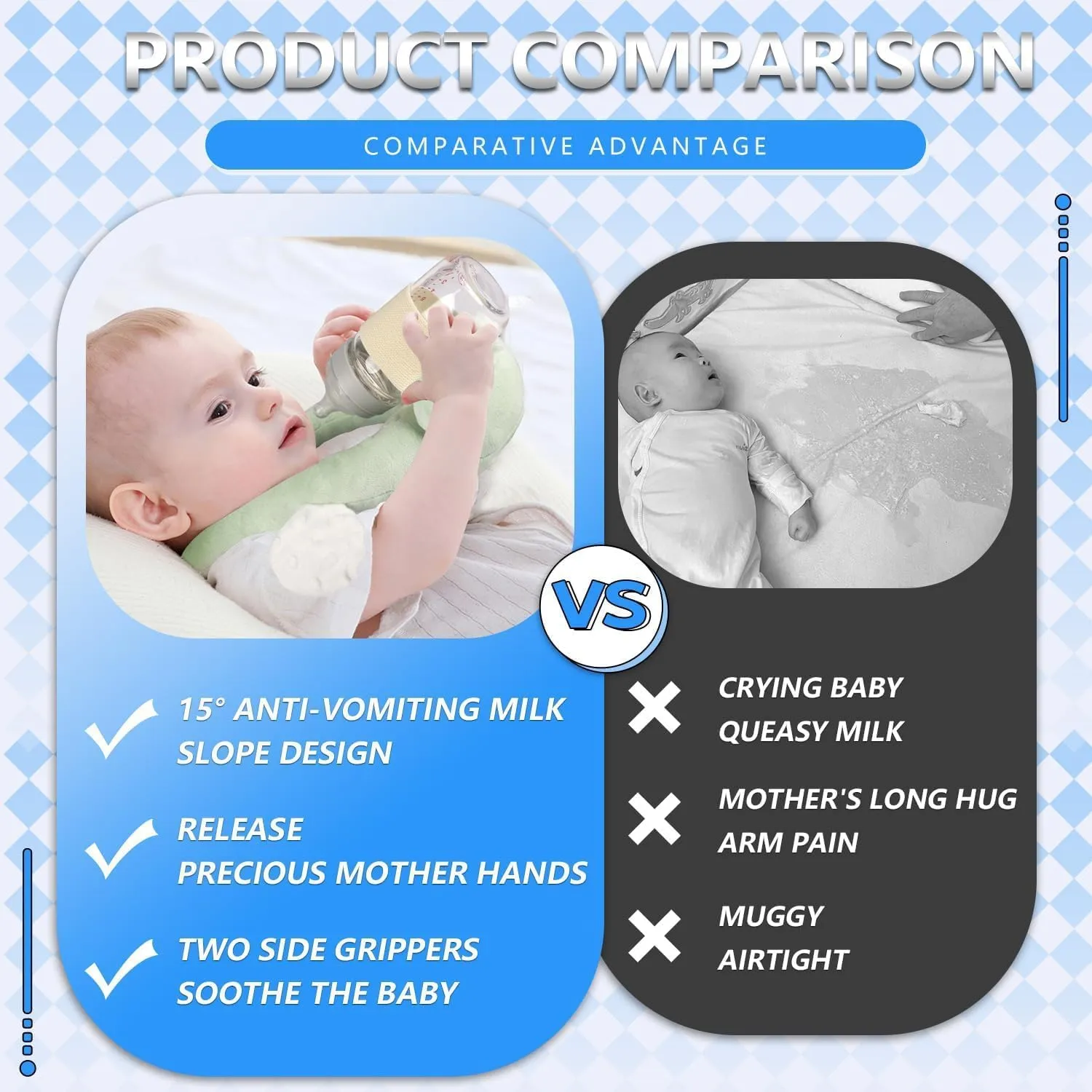 Baby Bottle Holder,Self Feeding Support Pad for Hands Free Bottle Feeding,Drying Rack Bottle (Grey2)