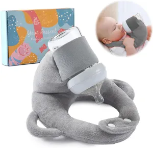 Baby Bottle Holder,Self Feeding Support Pad for Hands Free Bottle Feeding,Drying Rack Bottle (Grey)