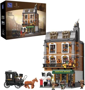 Baker Street 221B Apartment Adult Building Block Set with 5 Self-Developed Minifigures, Sherlock Holmes Collectible Architecture Modular Kit for Home or Office Decor