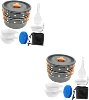 Balacoo Portable Pot Camp Travel Pots Outdoor Portable Cookware Small Backing Cookware Aluminum Alloy
