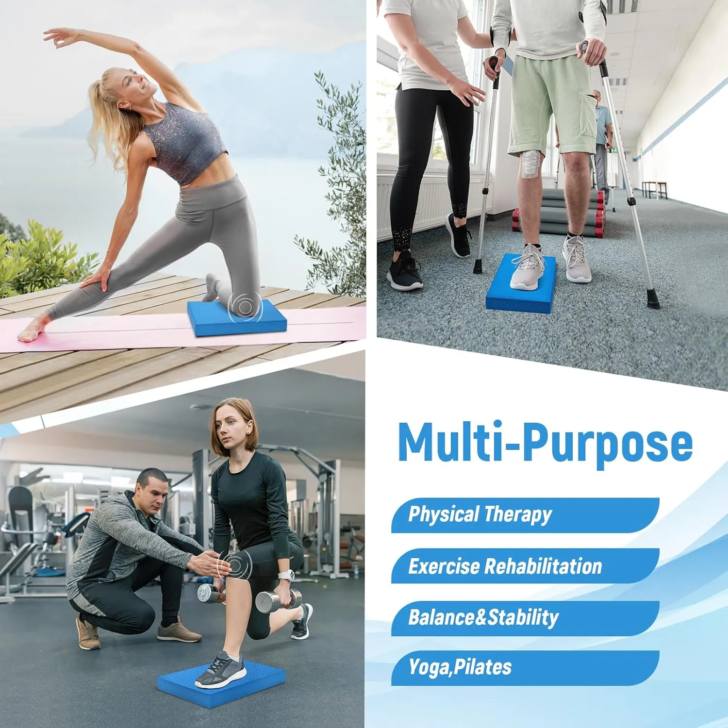 Balance Pad for Exercise,Non-Slip Foam Mat for Fitness,Yoga, Foam Balance Board Physical Therapy, Knee Pad for floor