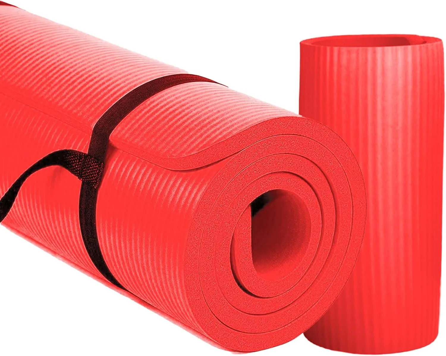 BalanceFrom Exercise Yoga Mat for Home Workout, 1” Thick, Optional Blocks & Knee Pad