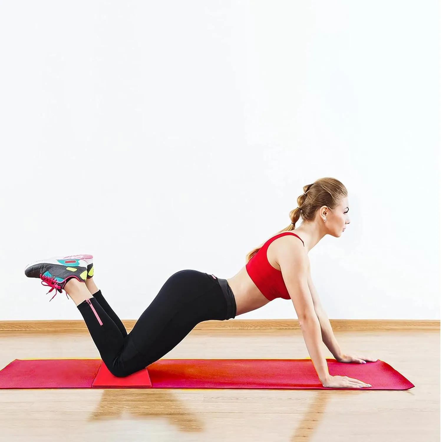 BalanceFrom Exercise Yoga Mat for Home Workout, 1” Thick, Optional Blocks & Knee Pad