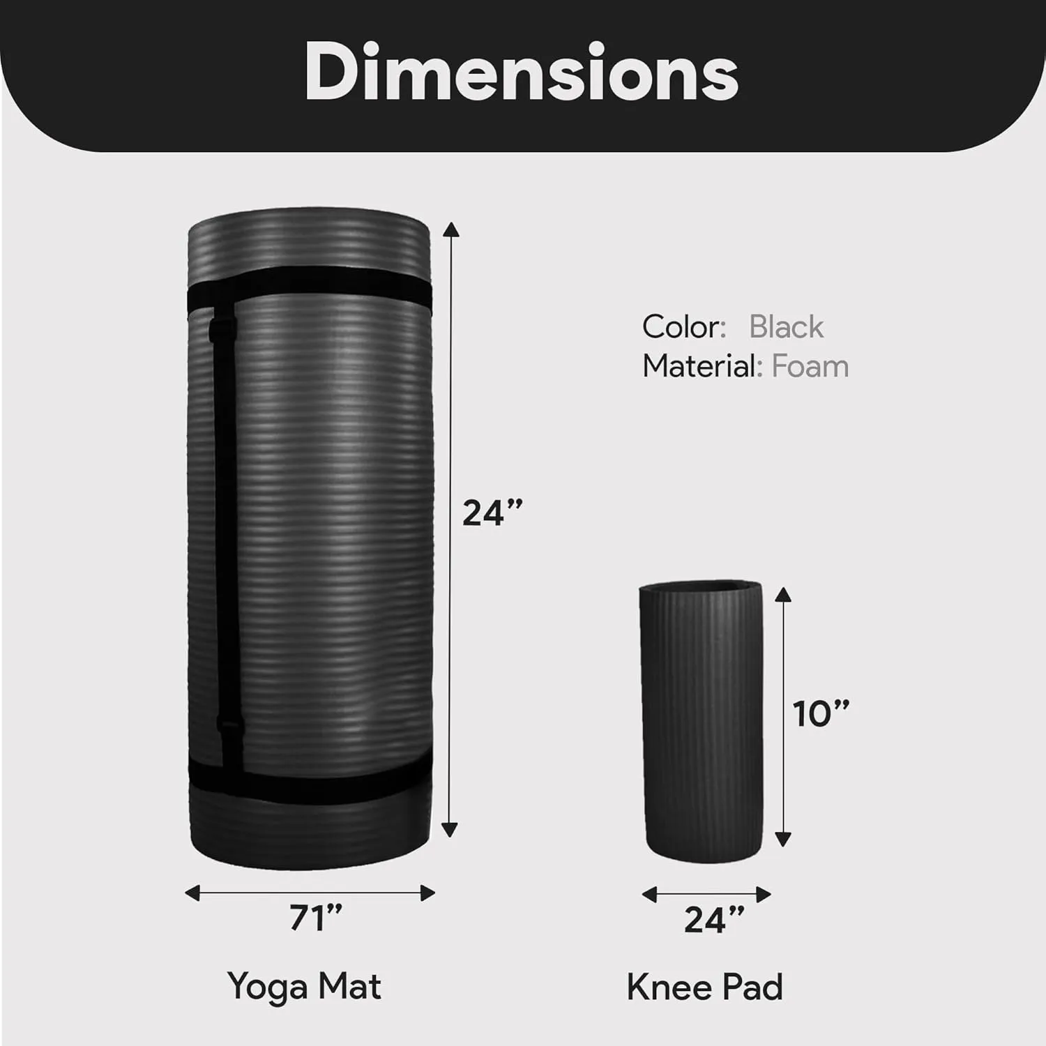 BalanceFrom Exercise Yoga Mat for Home Workout, 1” Thick, Optional Blocks & Knee Pad