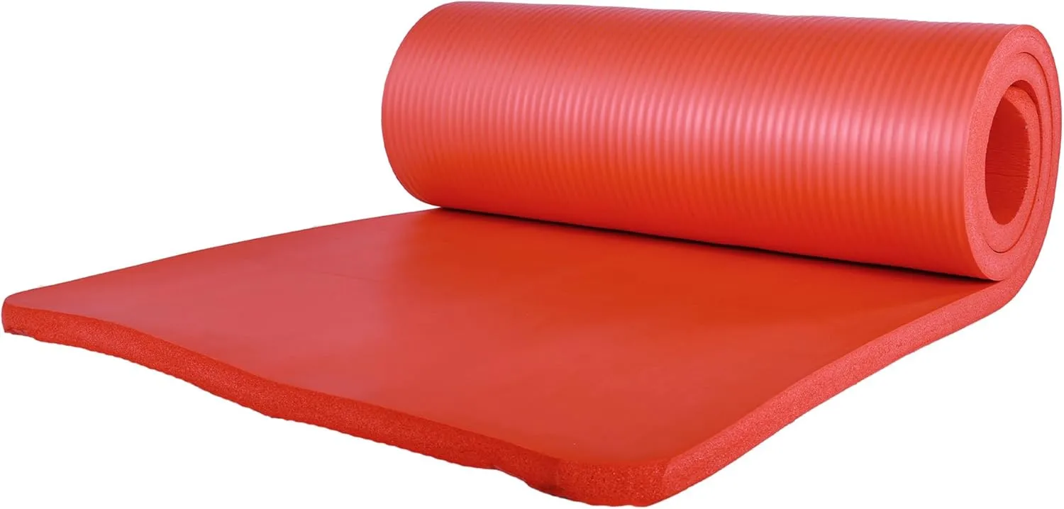 BalanceFrom Exercise Yoga Mat for Home Workout, 1” Thick, Optional Blocks & Knee Pad