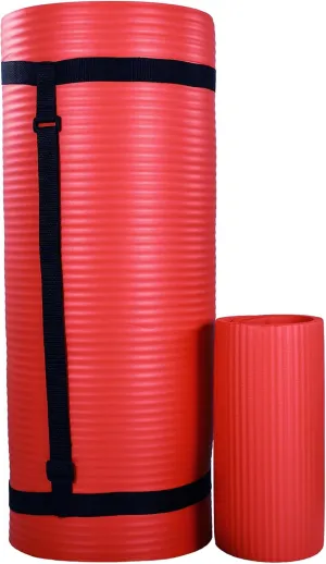 BalanceFrom Exercise Yoga Mat for Home Workout, 1” Thick, Optional Blocks & Knee Pad