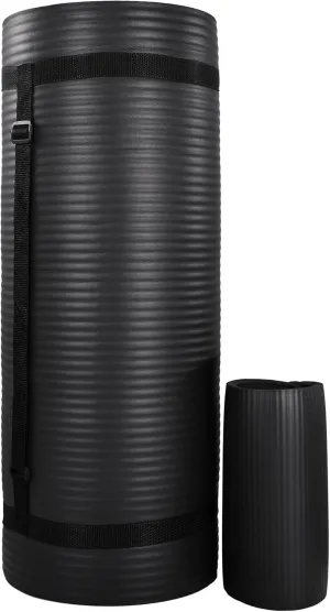 BalanceFrom Exercise Yoga Mat for Home Workout, 1” Thick, Optional Blocks & Knee Pad