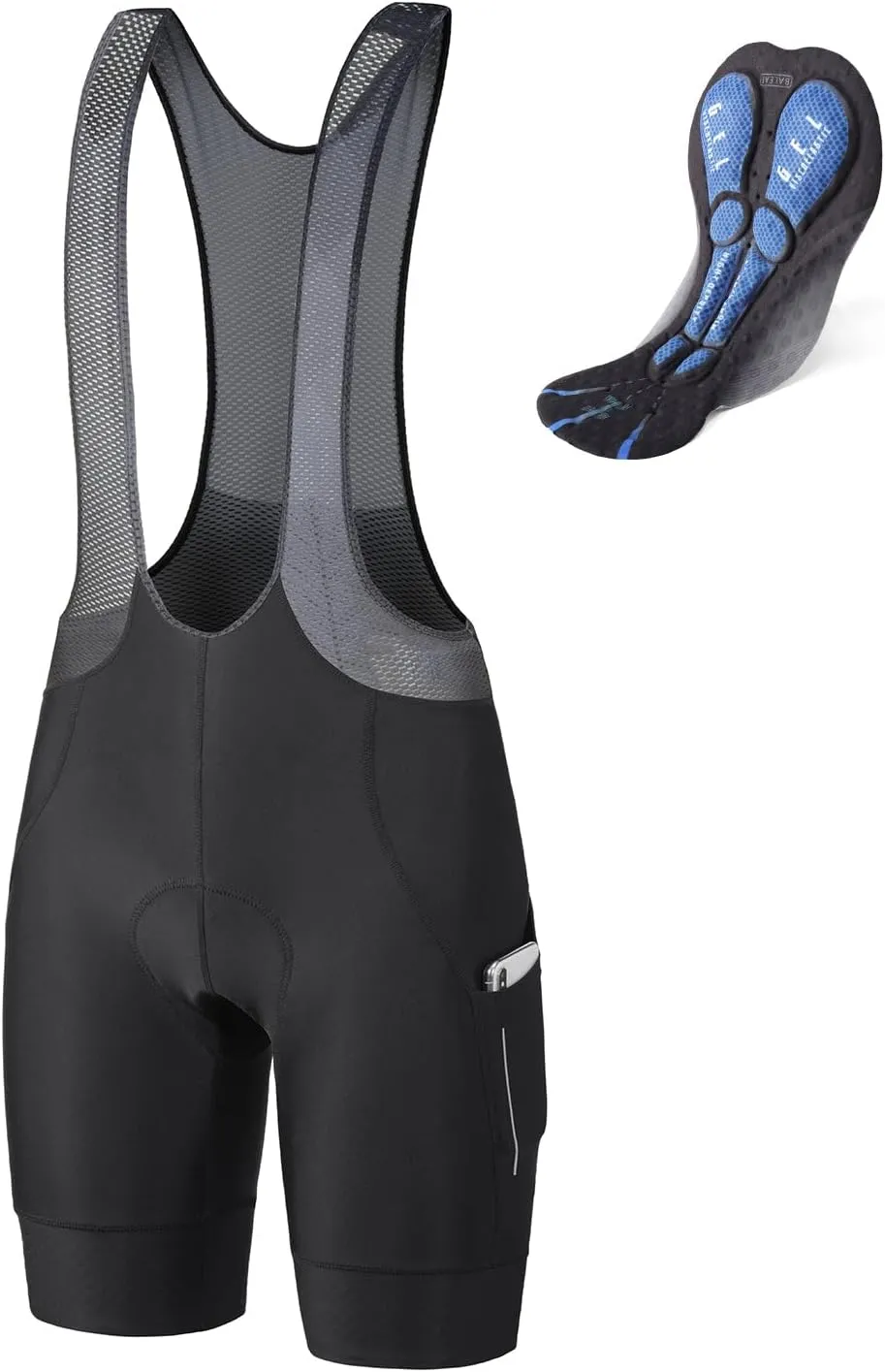 baleaf Men's Cycling Bib Shorts 4D Padded, Road Bike Cycling Bibs Biking Bicycle Shorts Gel Pockets UPF50 