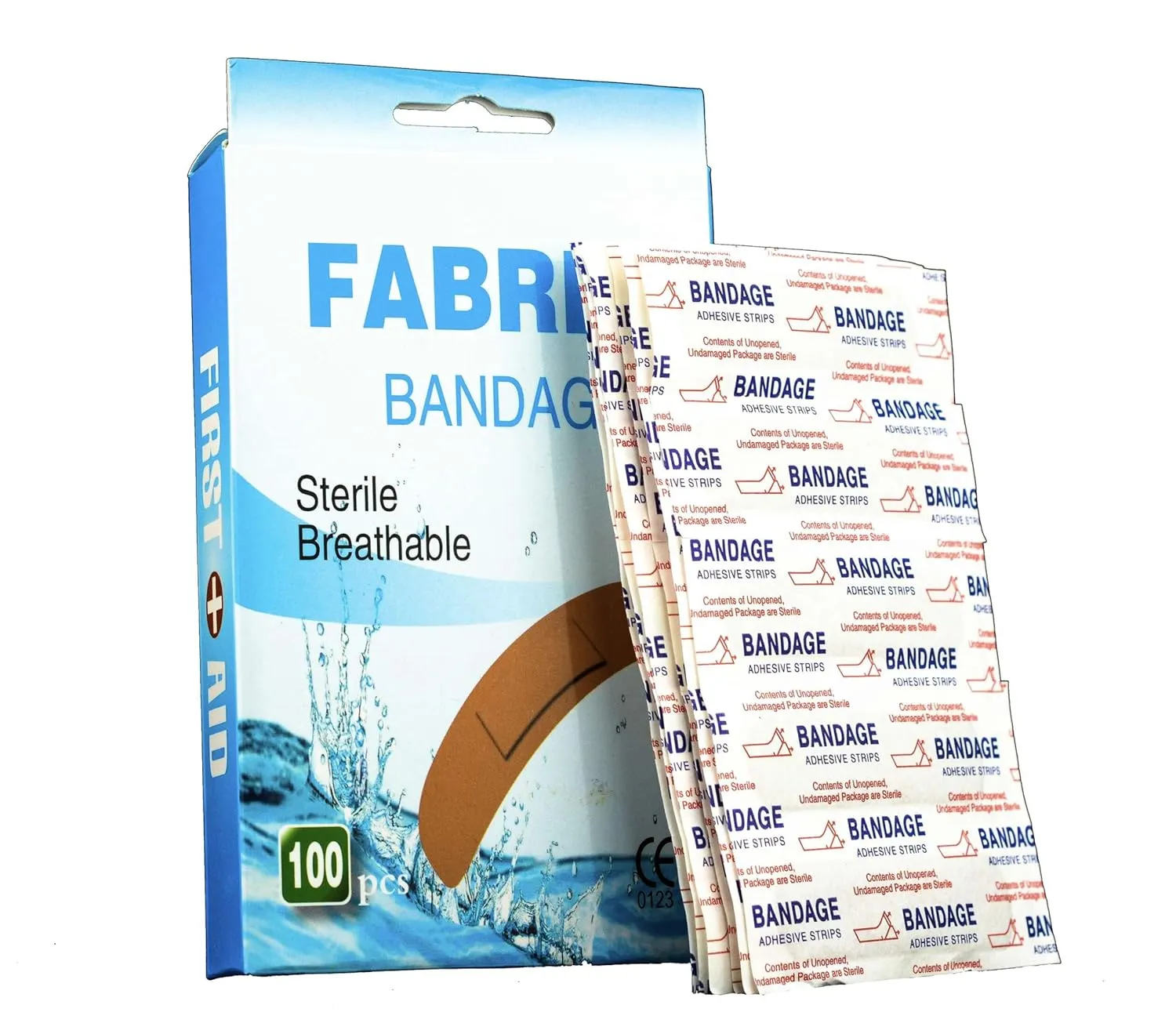 Band Aid Sterile 3/4" x 3" Flexible Fabric Self Adhesive Bandages with Non-Stick Pad for Wound Care and First Aid Skin Color Box of 2000