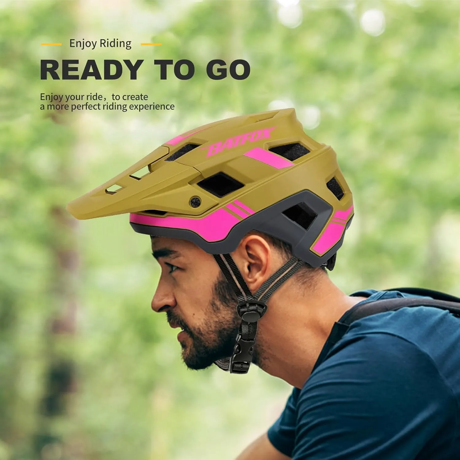 BATFOX Bike Helmet,Mountain Bike Helmet Helmets for Men Women Adults Youth