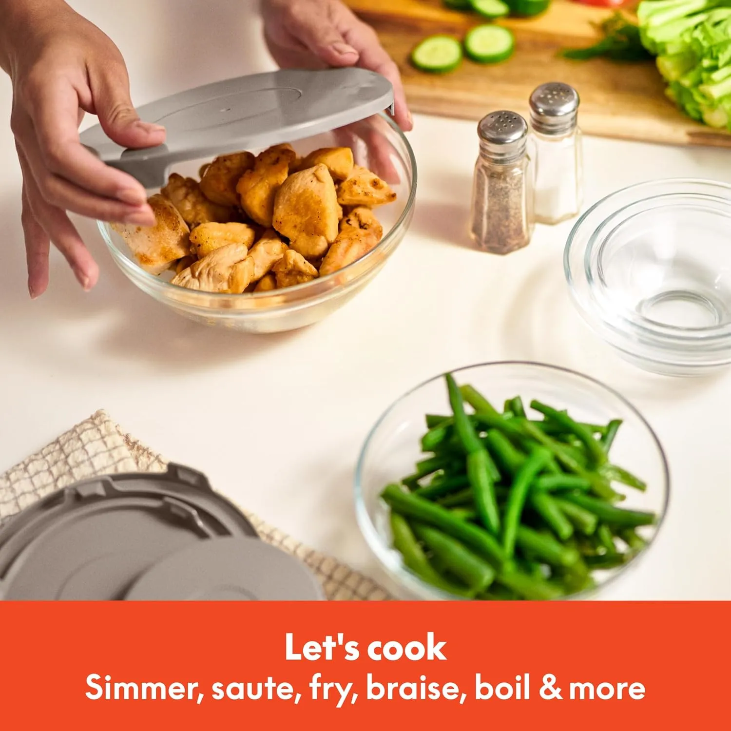 bella 21 Piece Kitchen Set with EverGood™ Ceramic Nonstick Coating​, Dishwasher & Oven Safe, All Stovetops Compatible, Tempered Glass Lids & Cool Touch Handles, Seaglass