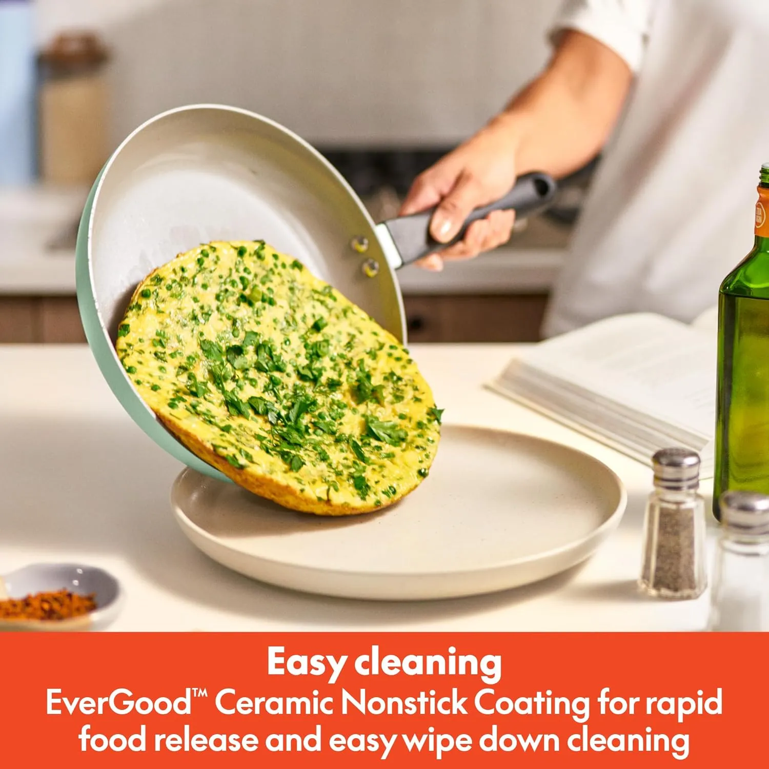 bella 21 Piece Kitchen Set with EverGood™ Ceramic Nonstick Coating​, Dishwasher & Oven Safe, All Stovetops Compatible, Tempered Glass Lids & Cool Touch Handles, Seaglass