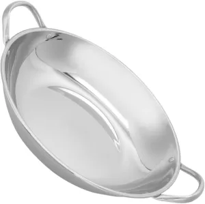 BESPORTBLE Large Cooking Pot Stainless Steel Pan Lid Easy to Carry Use for Seafood Dry Pot
