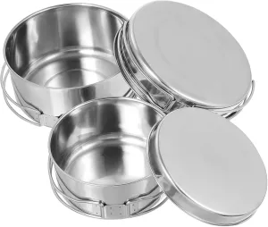 BESPORTBLE Stainless Steel Pot Pan Set for Camping Picnic 4 Piece Set Non-stick Cookware Utensils