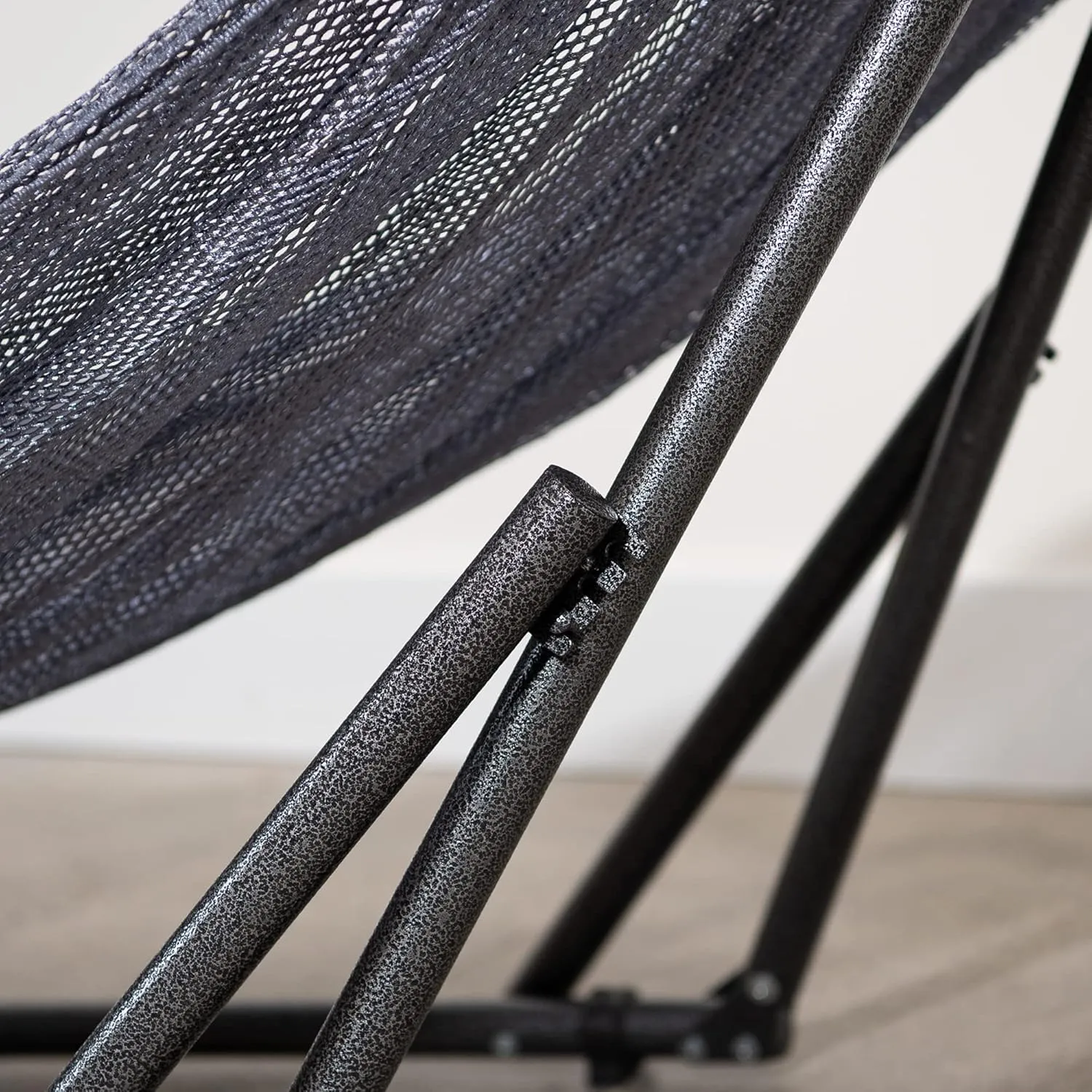 Best Home Fashion Hammock with Collapsible Steel Stand 450 lbs Capacity & Carrying Case, Portable & Adjustable, Perfect for Camping Beach Summer Patio, EZ Daze Foldable Hammock with Stand- Grey