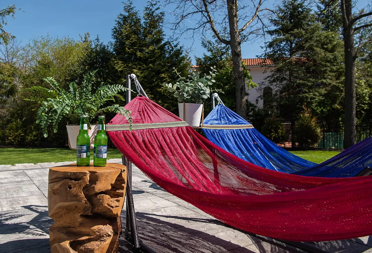 Best Home Fashion Hammock With Collapsible Steel Stand & Carrying Case, Portable & Adjustable, Perfect For Camping Beach Summer