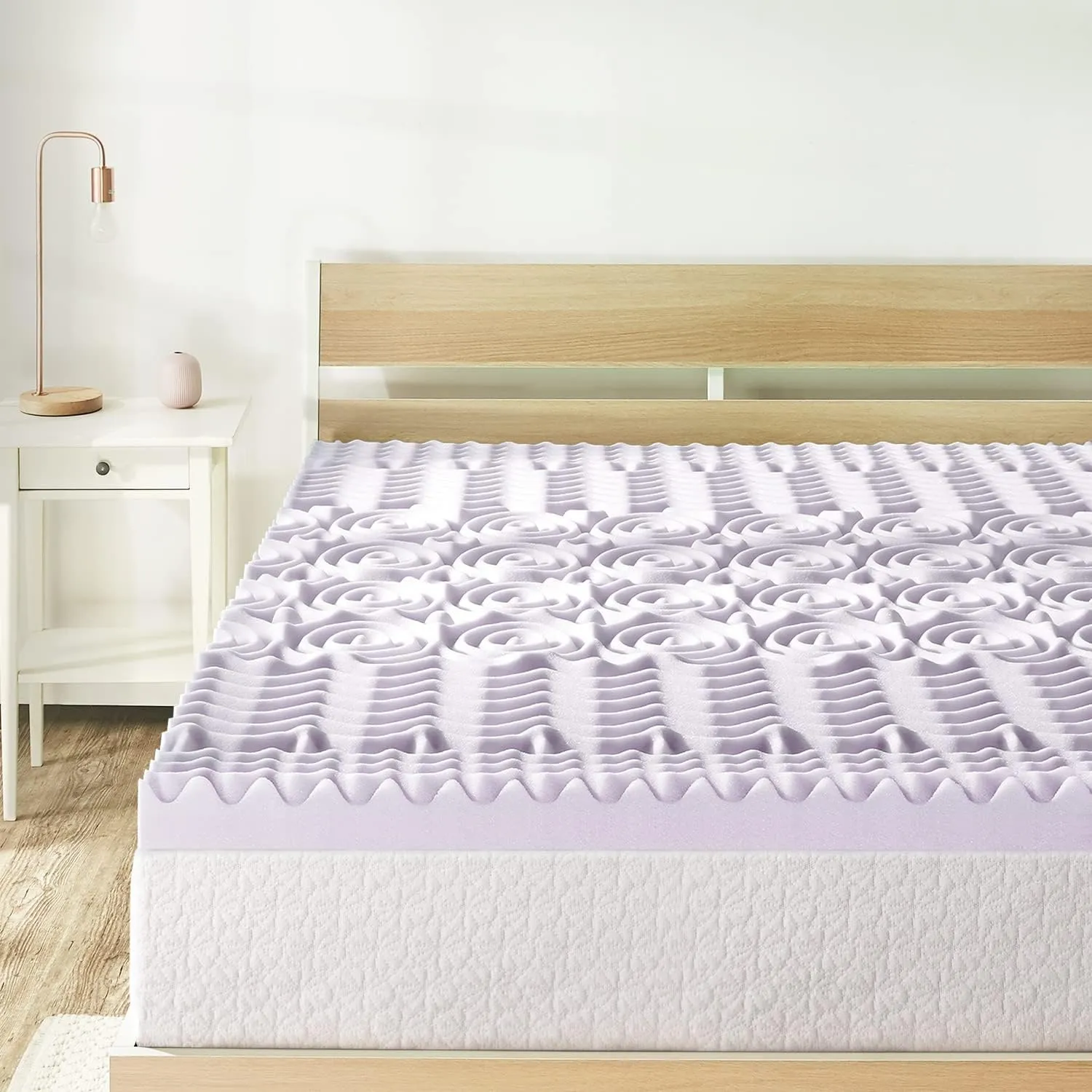 Best Price Mattress Queen Mattress Topper - 3 Inch 5-Zone Memory Foam Bed Topper with Lavender Infused Cooling Mattress Pad, Queen Size
