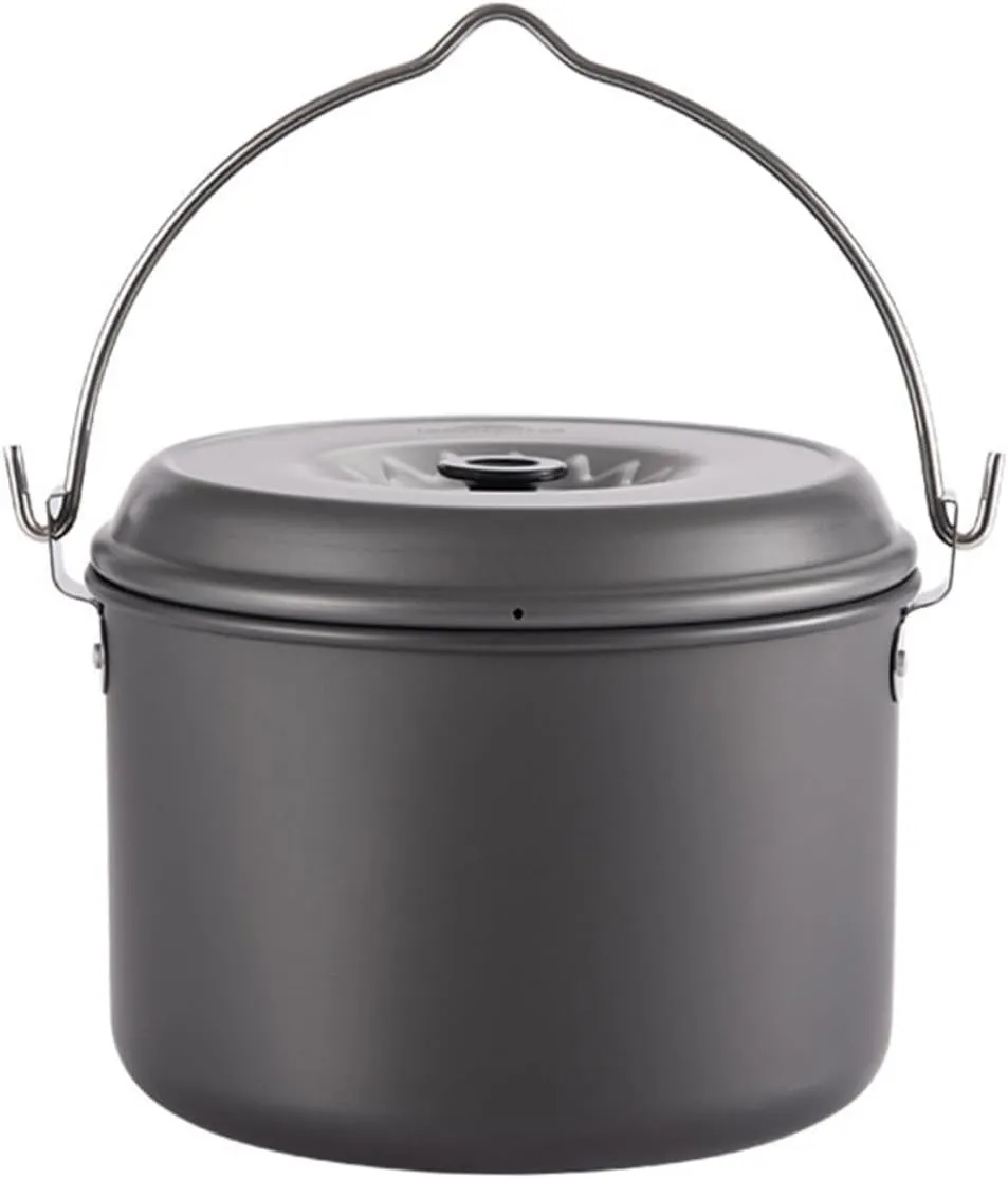 BESTonZON 1Pc Portable Camping Pot with Handle Capacity Cookware for Outdoor Cooking Non Stick and Easy to Clean for Family Hiking and Camping Adventures