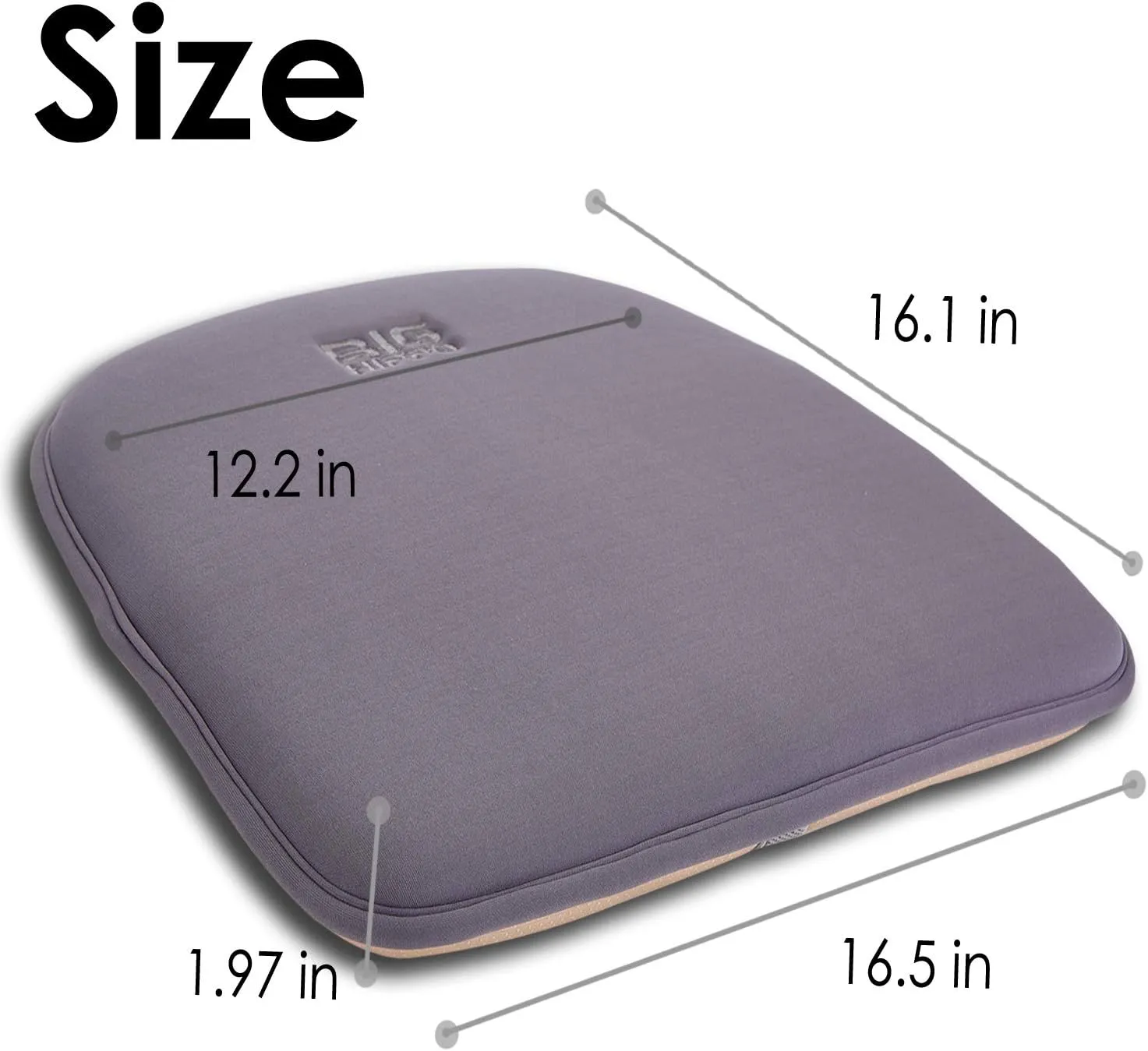 Big Hippo Chair Pads, Memory Foam, Seat Cushion Non Slip Rubber Back Thicken Chair Padding with Elastic Bands for Home Office Outdoor Seats (Gray-1pc)