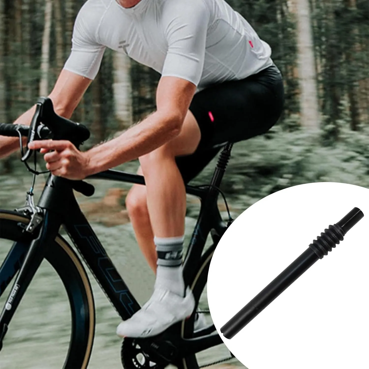 Bike Seat Post 31.8/33.9×350mm Shock Absorbing Bicycle Seat Post, Bike Seat Pole Replacement, for City Bike, Mountain Bike, Road Bike