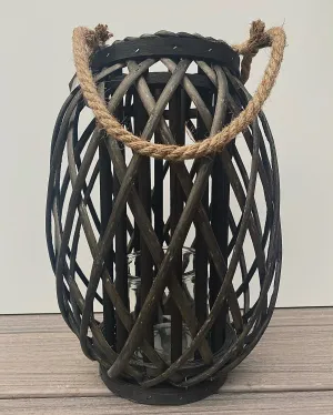 Black Wicker Lantern