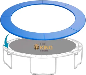 Blue Trampoline Round Pad Replacement Fits 8ft to 16ft Frame, Waterproof and Tear-Resistant, Trampoline Safety Spring Pad Cover, No Hole for Pole